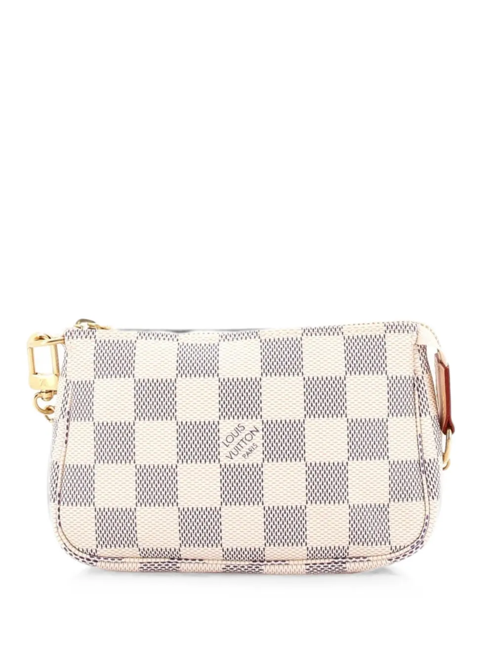 Pre-owned Louis Vuitton Pochette Accessoires Damier Mini Clutch Bag In White