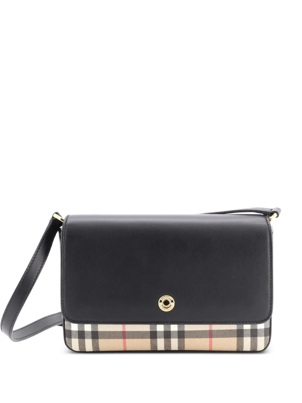 Burberry Pre-Owned Borsa a tracolla New Hampshire piccola in pelle e tela cerata con motivo Vintage Check - Nero