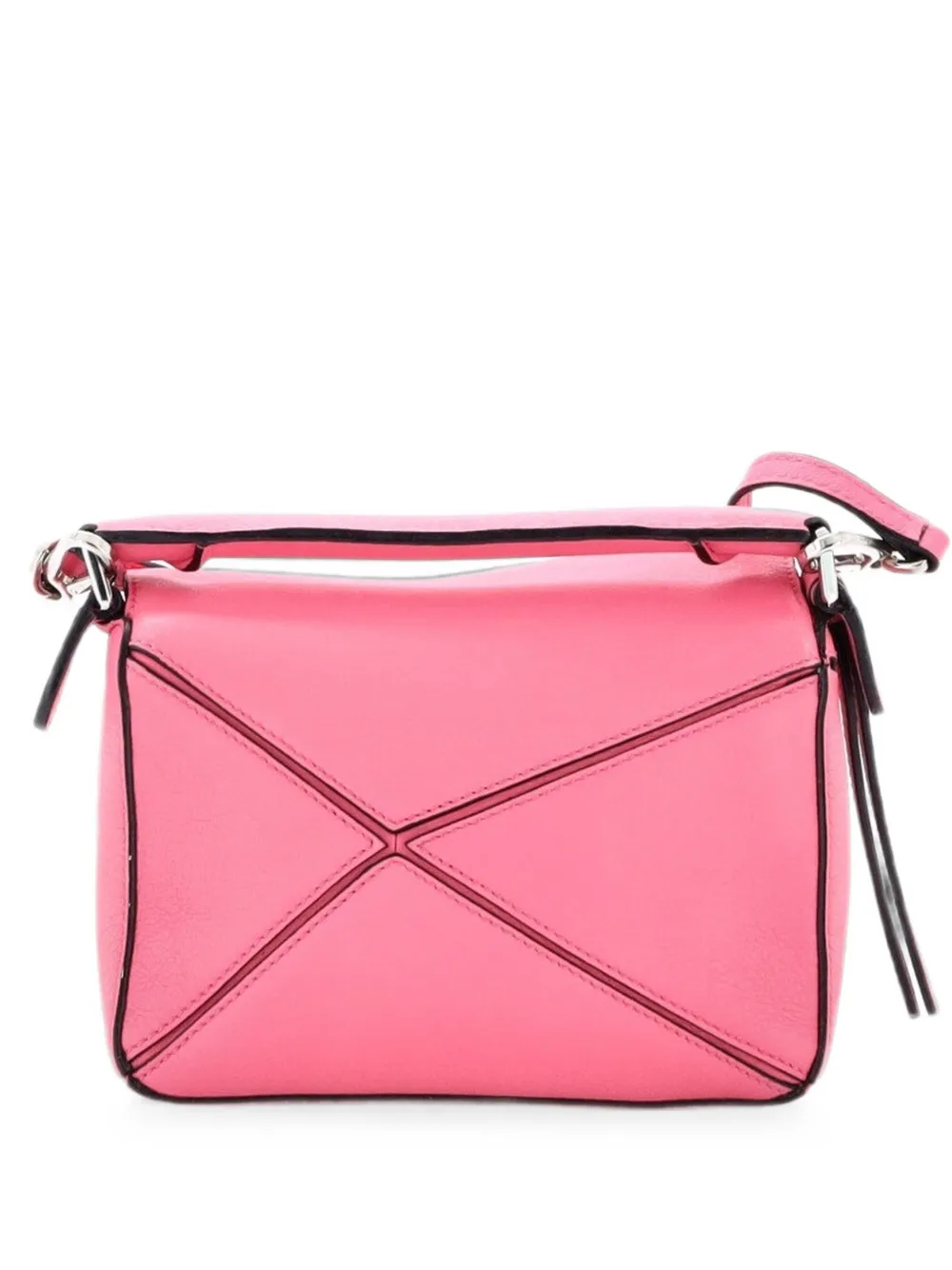 Pre-owned Loewe Puzzle Bag Leather Mini Crossbody Bag In Pink