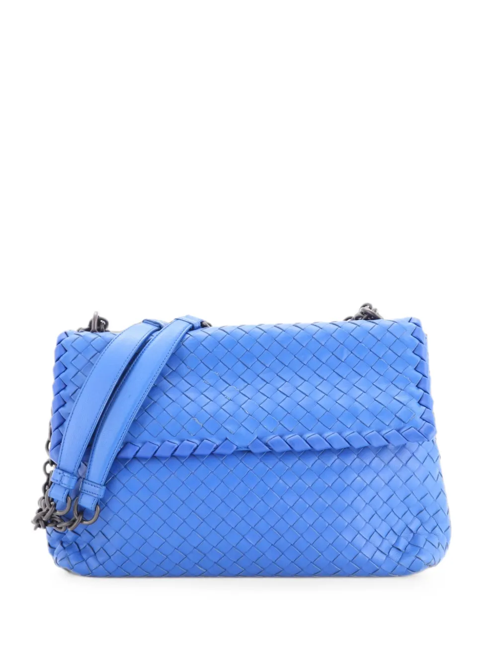 Bottega Veneta Pre-Owned Olimpia Intrecciato Nappa Medium crossbody bag - Blue