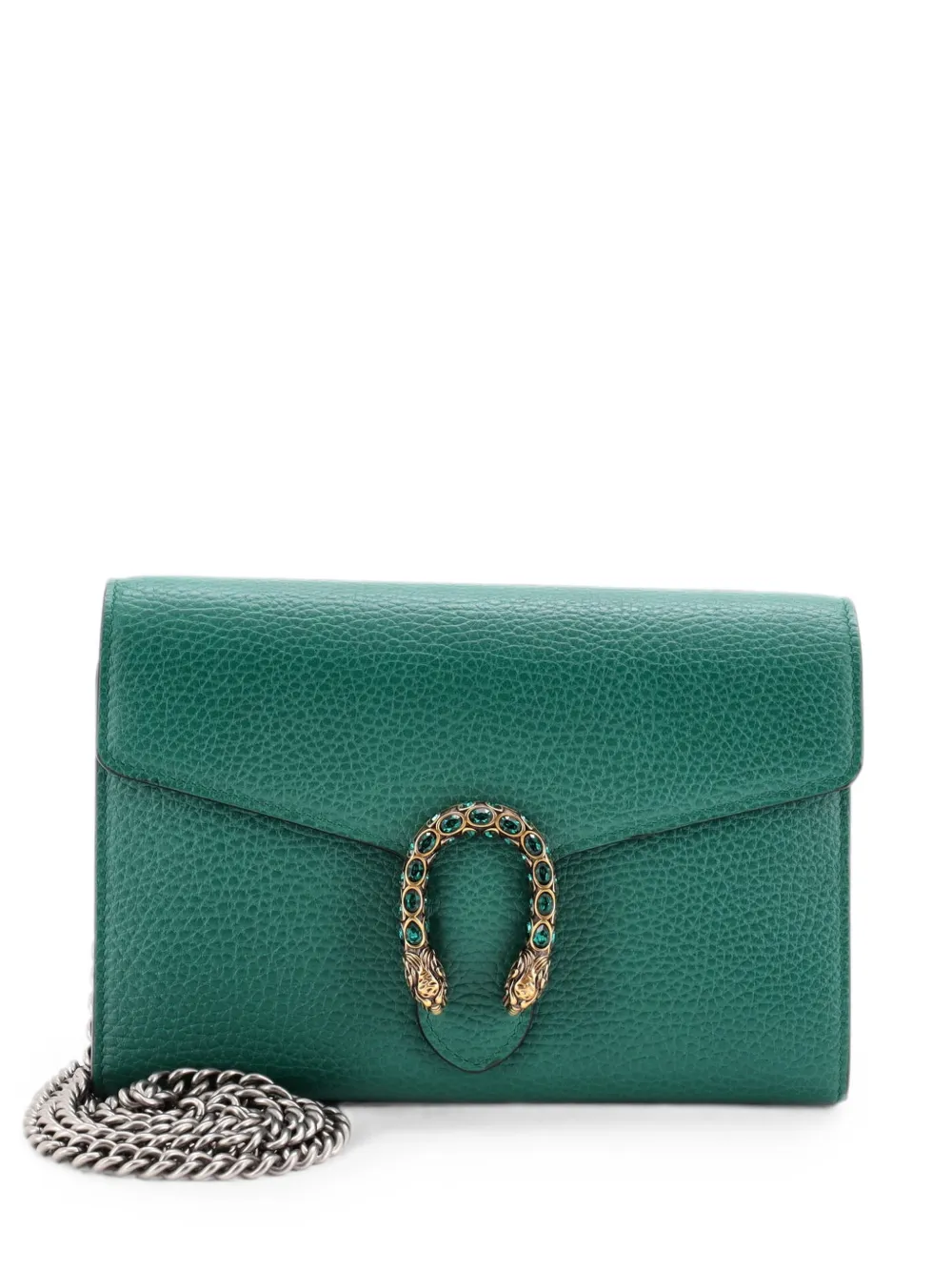Gucci Pre-Owned Borsa a tracolla Dionysus piccola in pelle con decorazione e catena - Verde