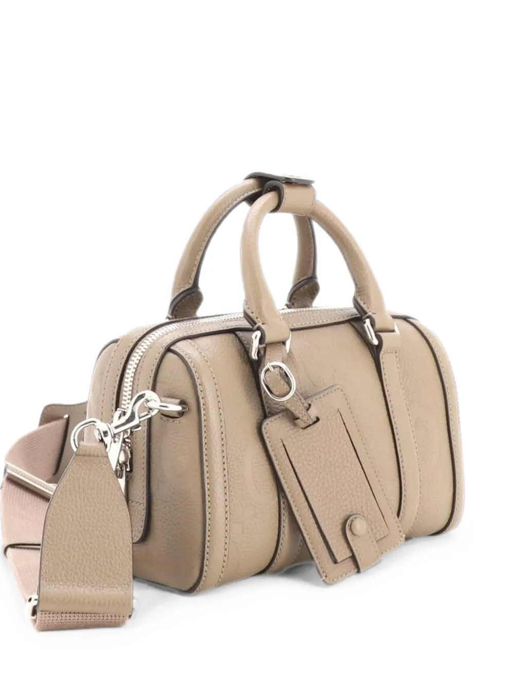 Pre-owned Gucci Duffle Bag Jumbo Gg Embossed Leather Mini Travel Bag In Brown