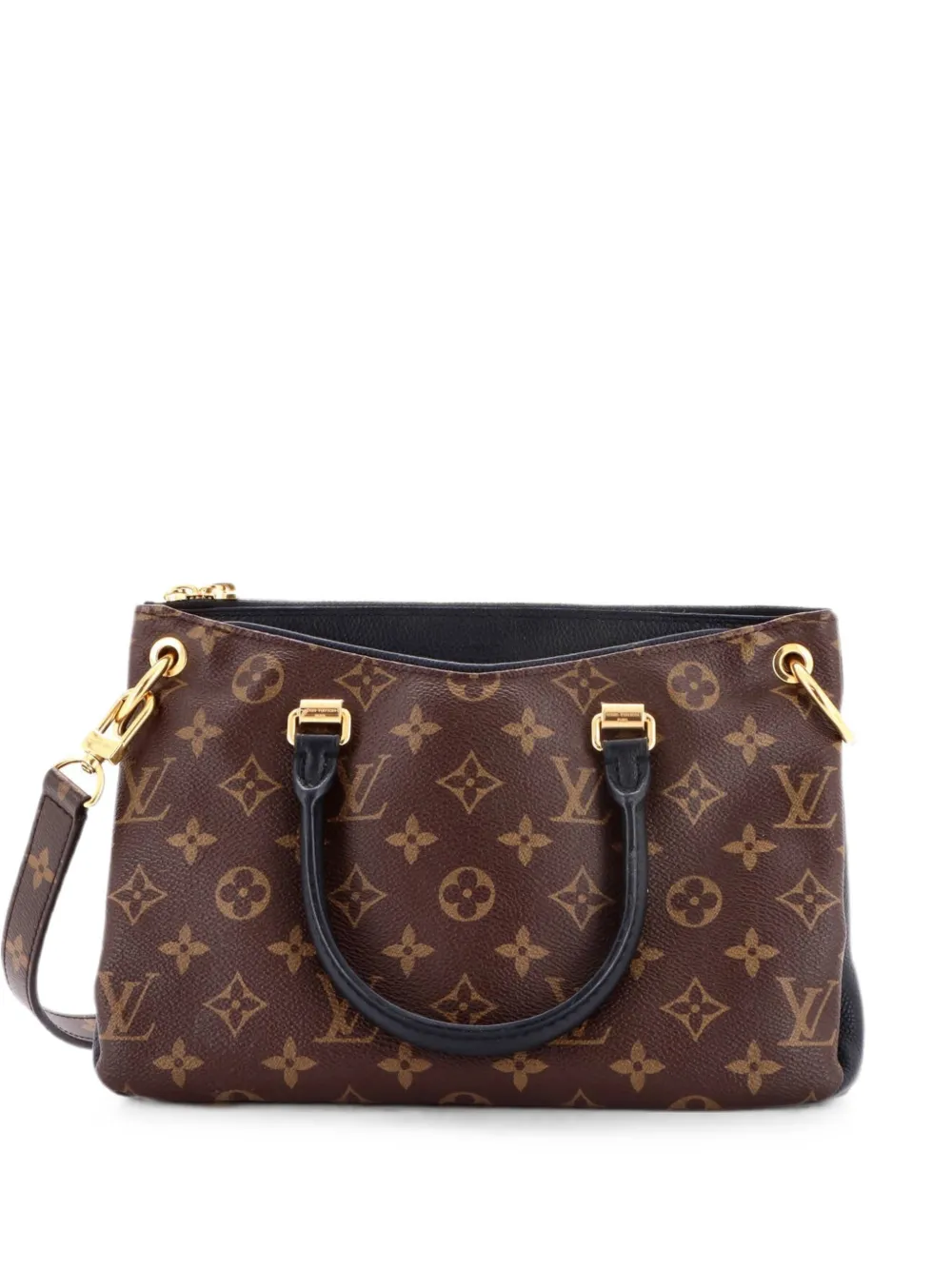 Pre-owned Louis Vuitton Pallas Tote Monogram Canvas With Leather Bb Shoulder Bag In Black