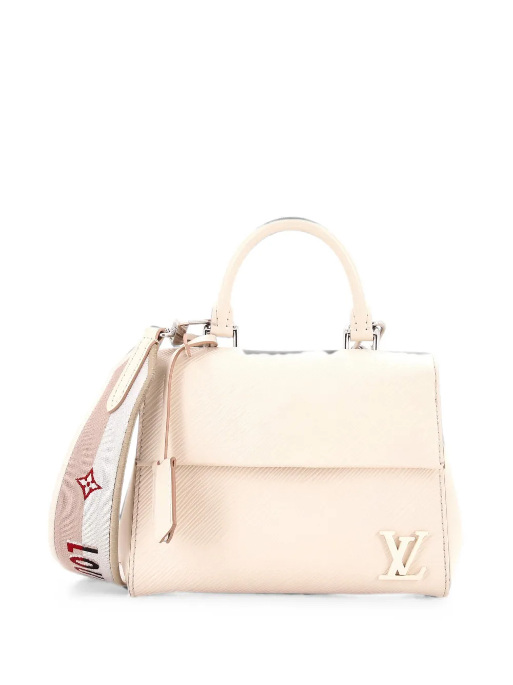 Pre-owned Louis Vuitton Cluny Top Handle Bag Epi Leather Mini Satchel In Neutrals