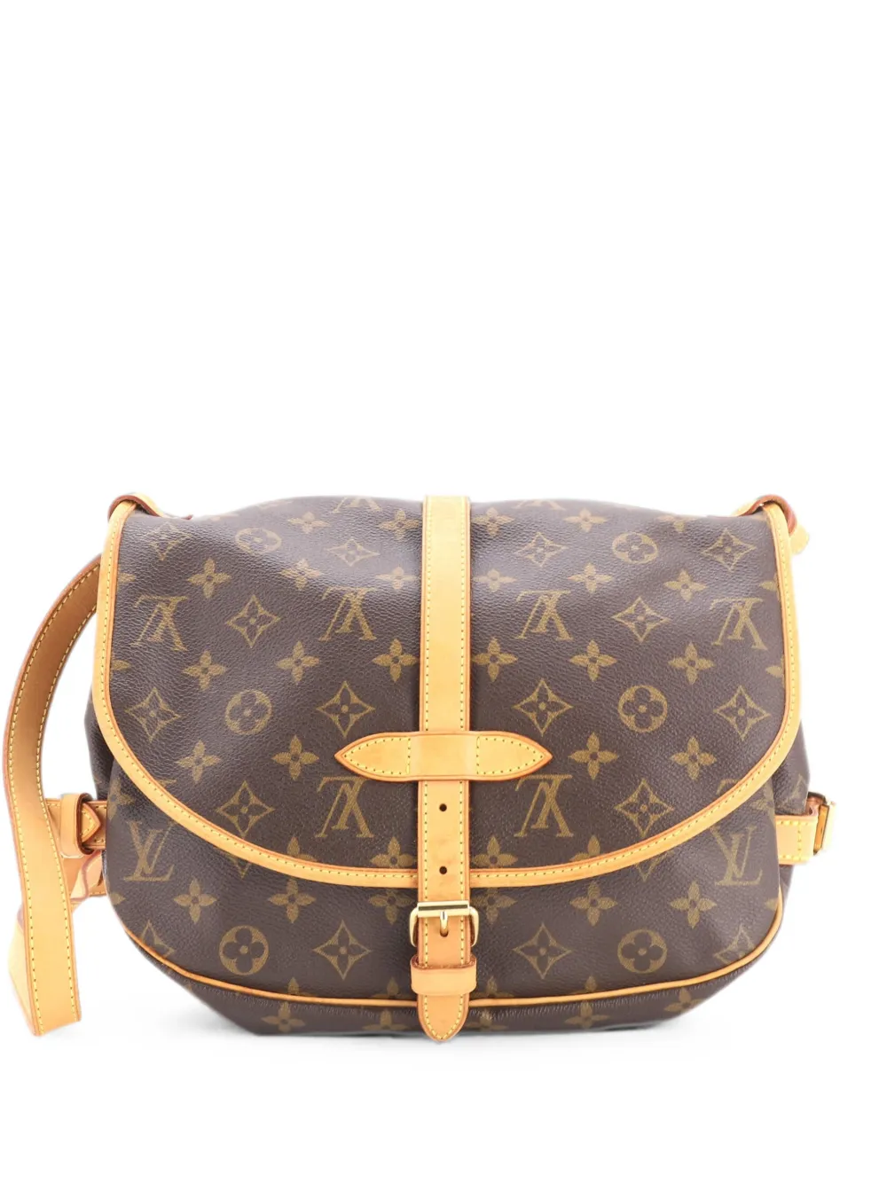 Pre-owned Louis Vuitton Saumur Handbag Monogram Canvas 30 Crossbody Bag In Brown