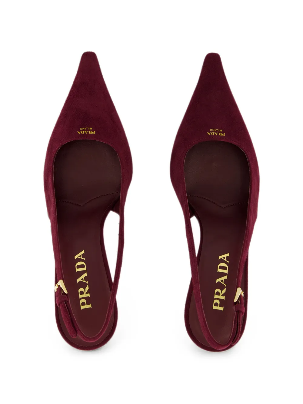 Prada pointed-toe slingback pumps Rood