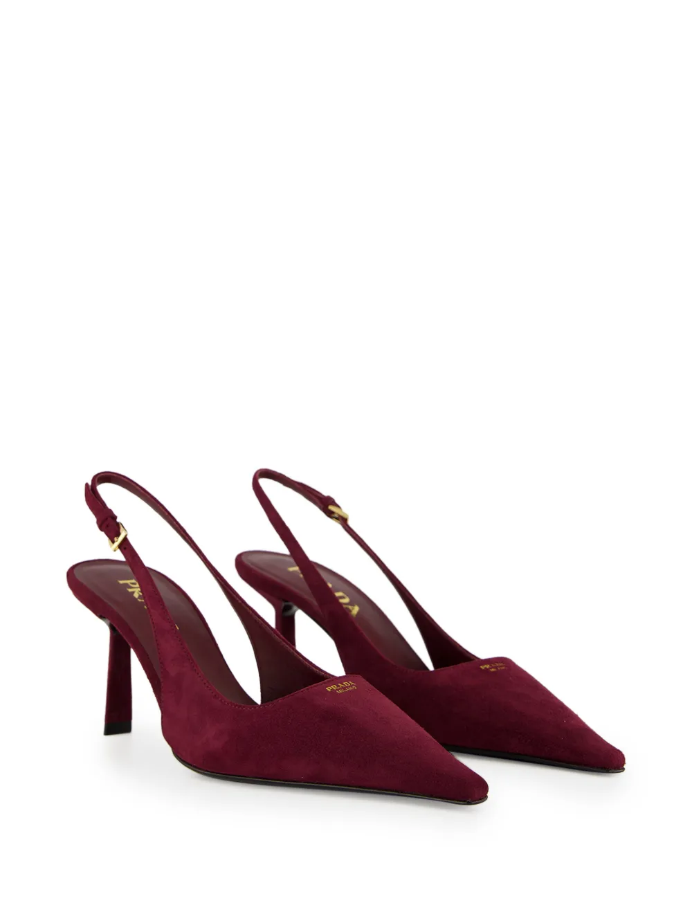 Prada pointed-toe slingback pumps Rood