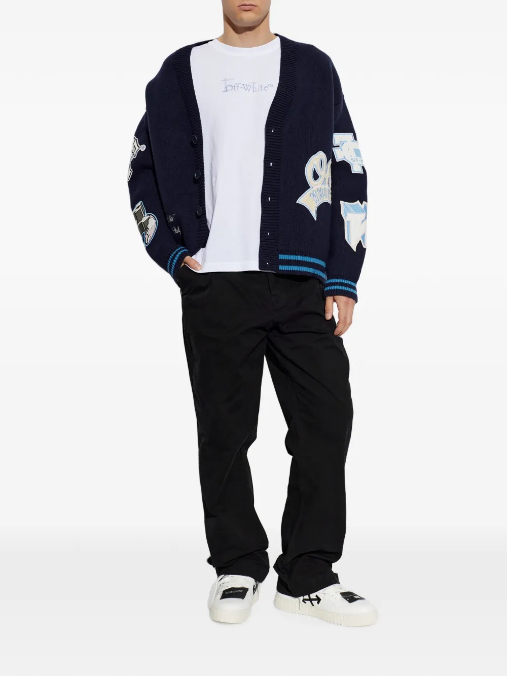 Off-White T-shirt met pijlprint Wit