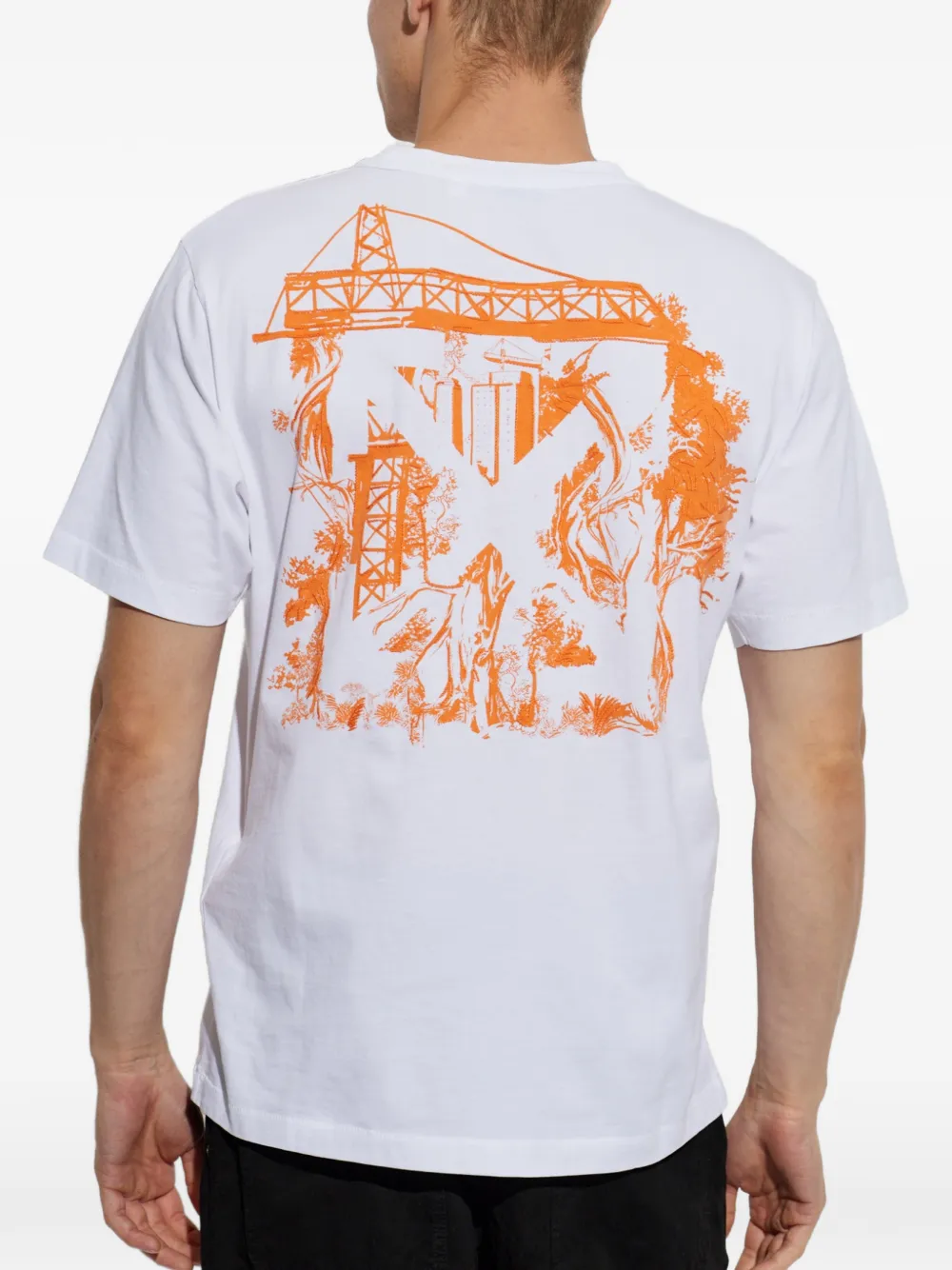 Off-White T-shirt met pijlprint Wit