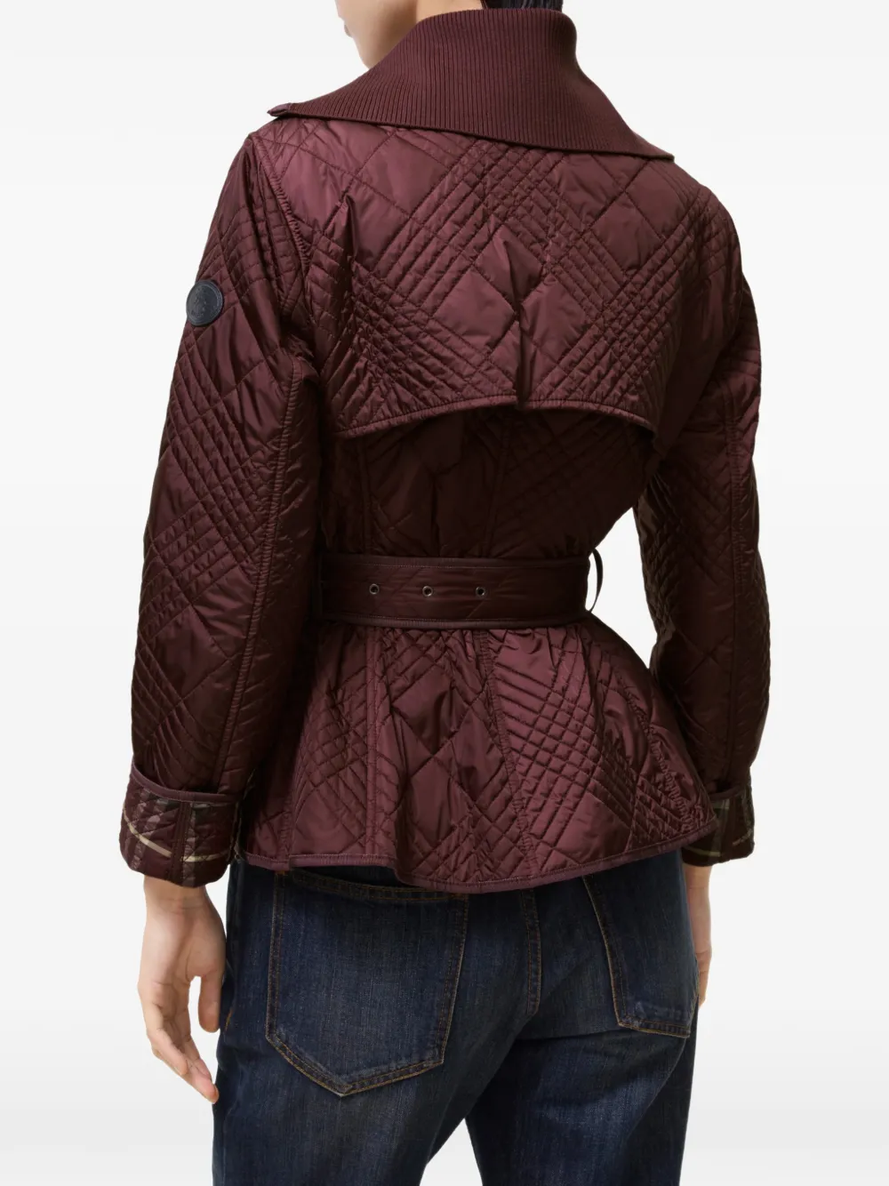 Burberry Nylon Abbeydale jack met geruit stiksel Rood