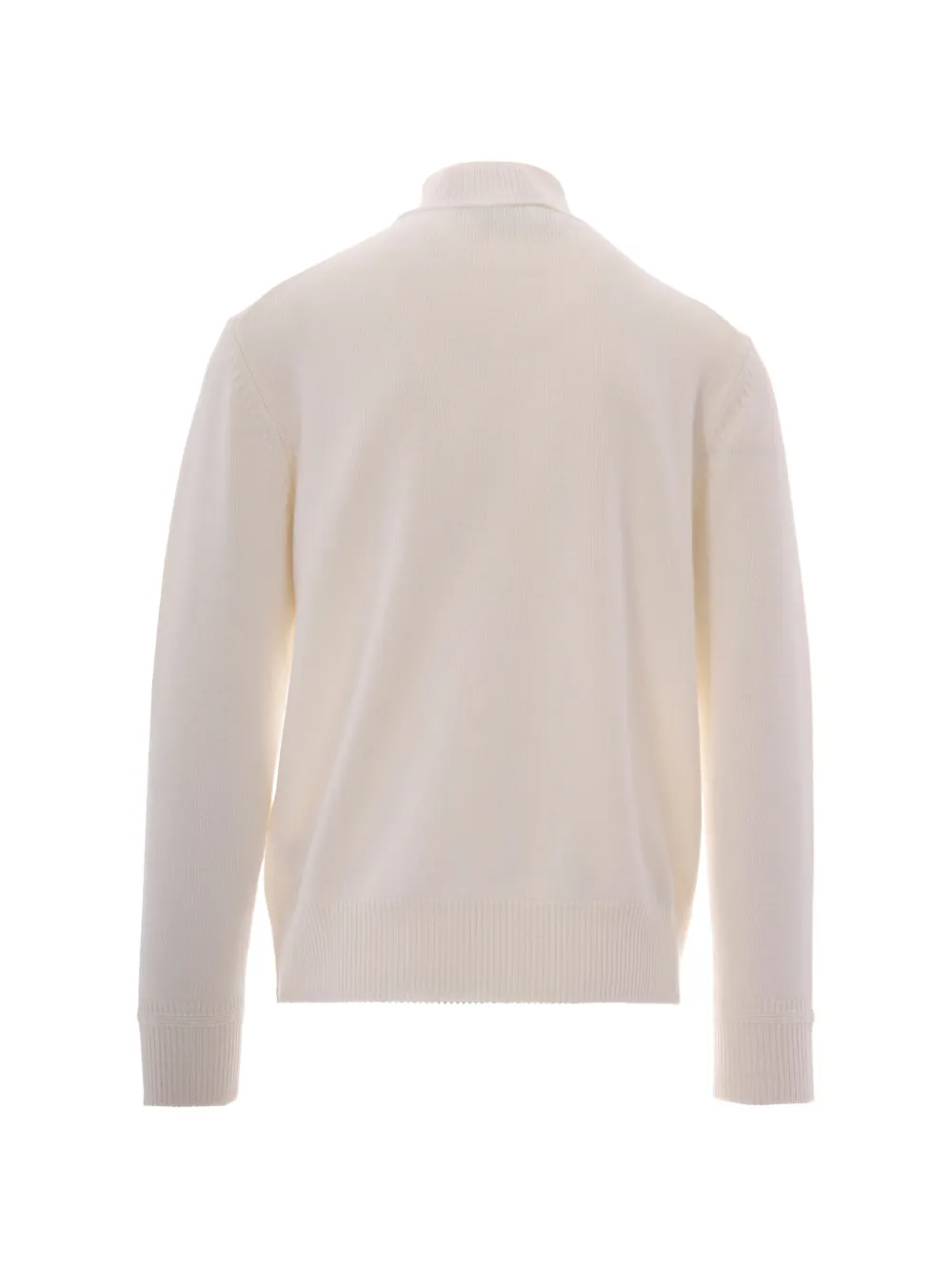 Paolo Pecora Trui met hoge hals en geribbelde afwerking Beige