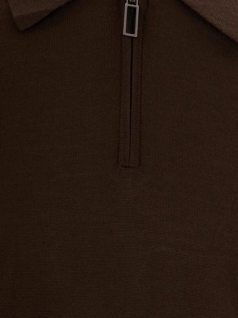 Paolo Pecora Poloshirt met ritssluiting en lange mouwen Bruin