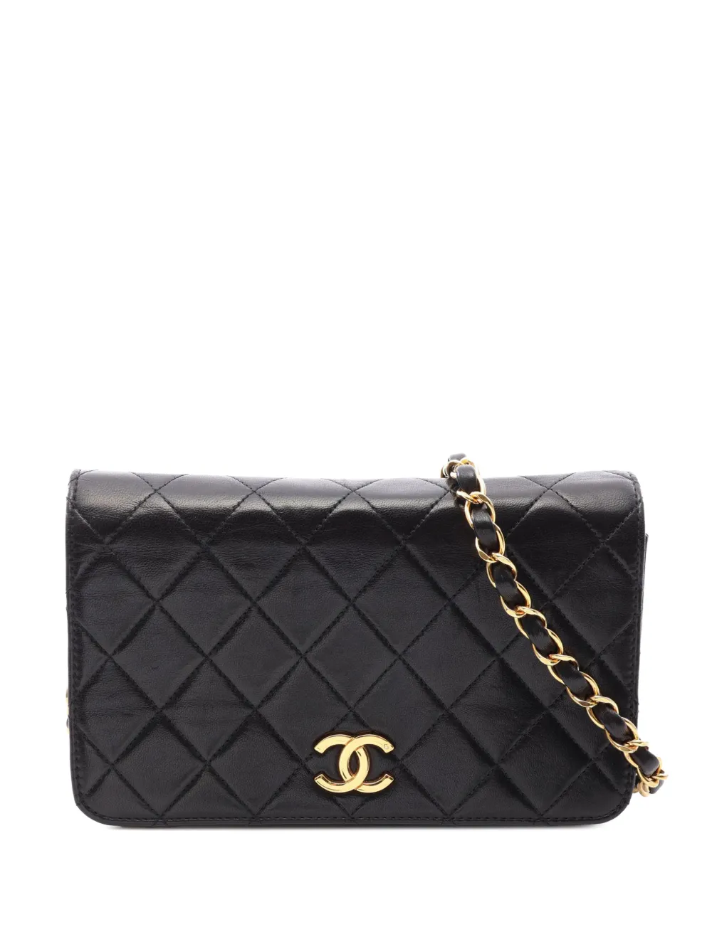 CHANEL Pre-Owned 1994-1996 Mini CC Quilted Lambskin Full Flap crossbody bag - Black