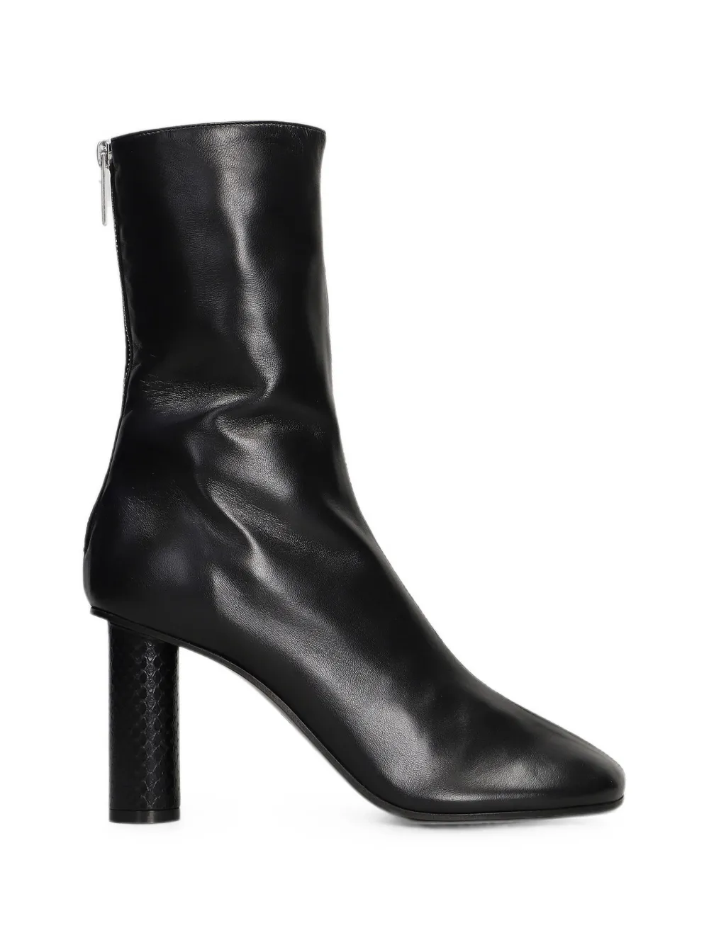 Paris Texas Alice snakeskin-effect block-heel boots - Black
