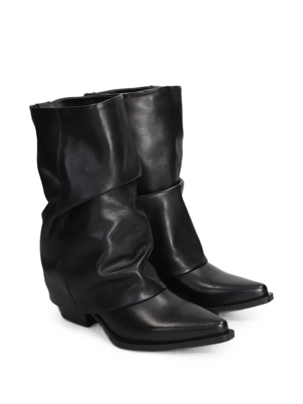 Metisse Texan slouchy stud-embellished boots Zwart