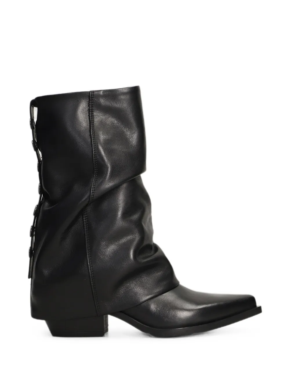 Metisse Texan Slouchy Stud-embellished Boots In Black