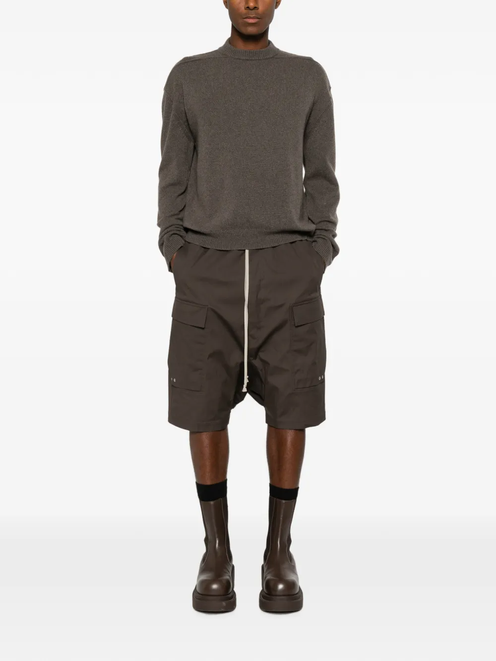Rick Owens Tommy Lupetto ribgebreide trui Bruin