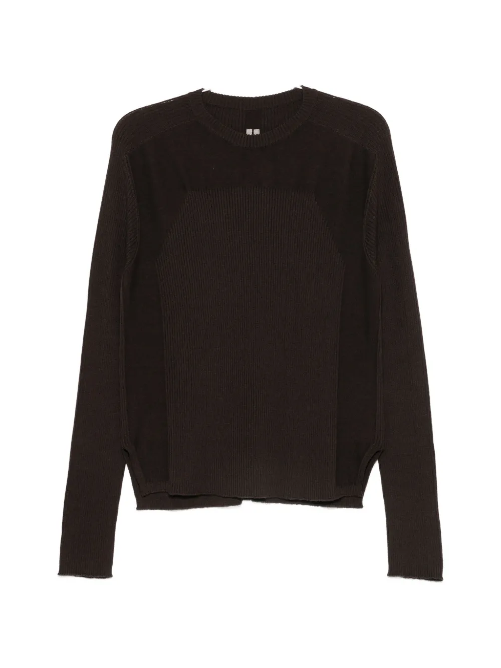 Rick Owens Ribbed Geo panelled sweater - Braun