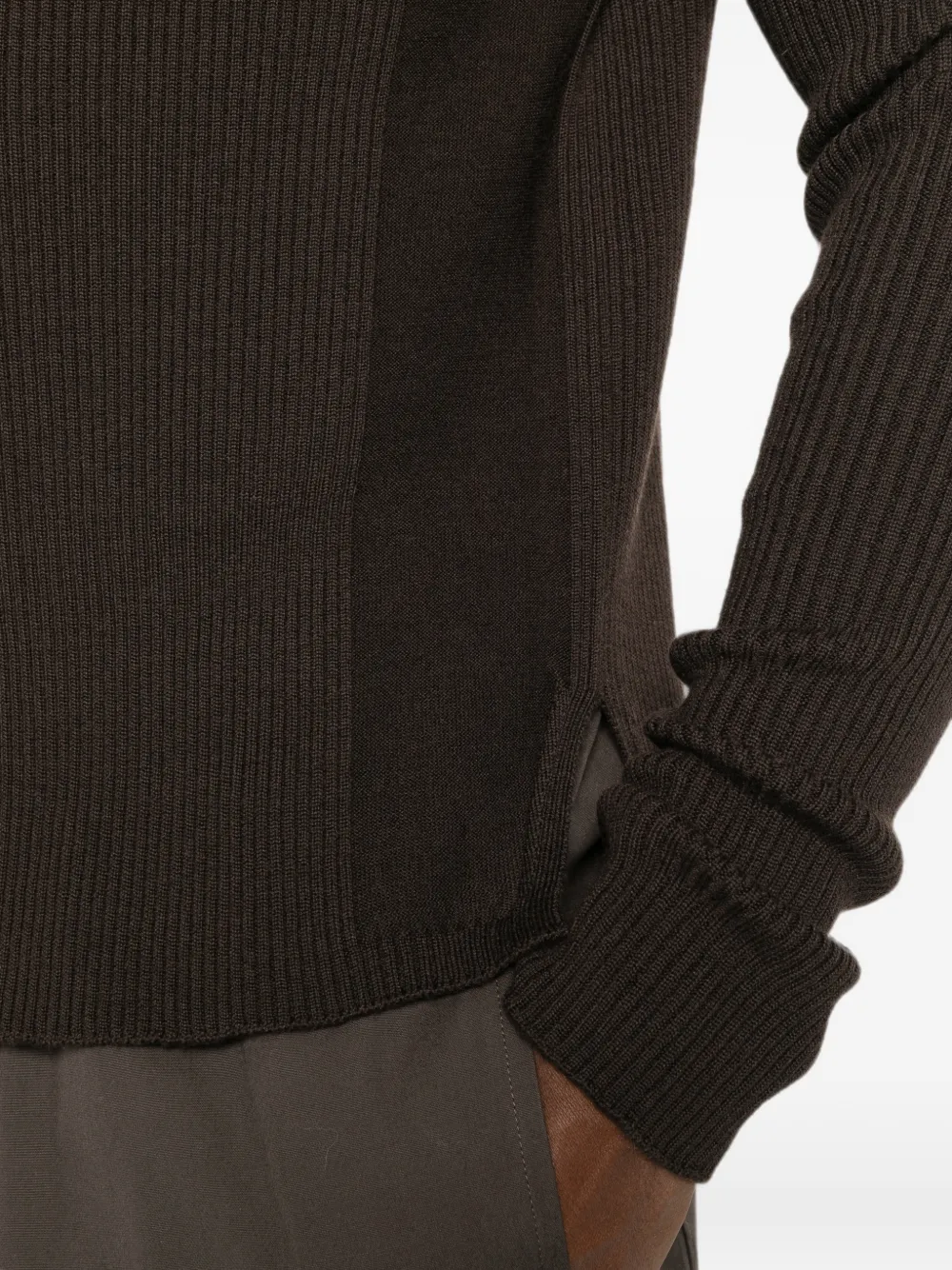 Rick Owens Ribbed Geo trui met vlakken Bruin