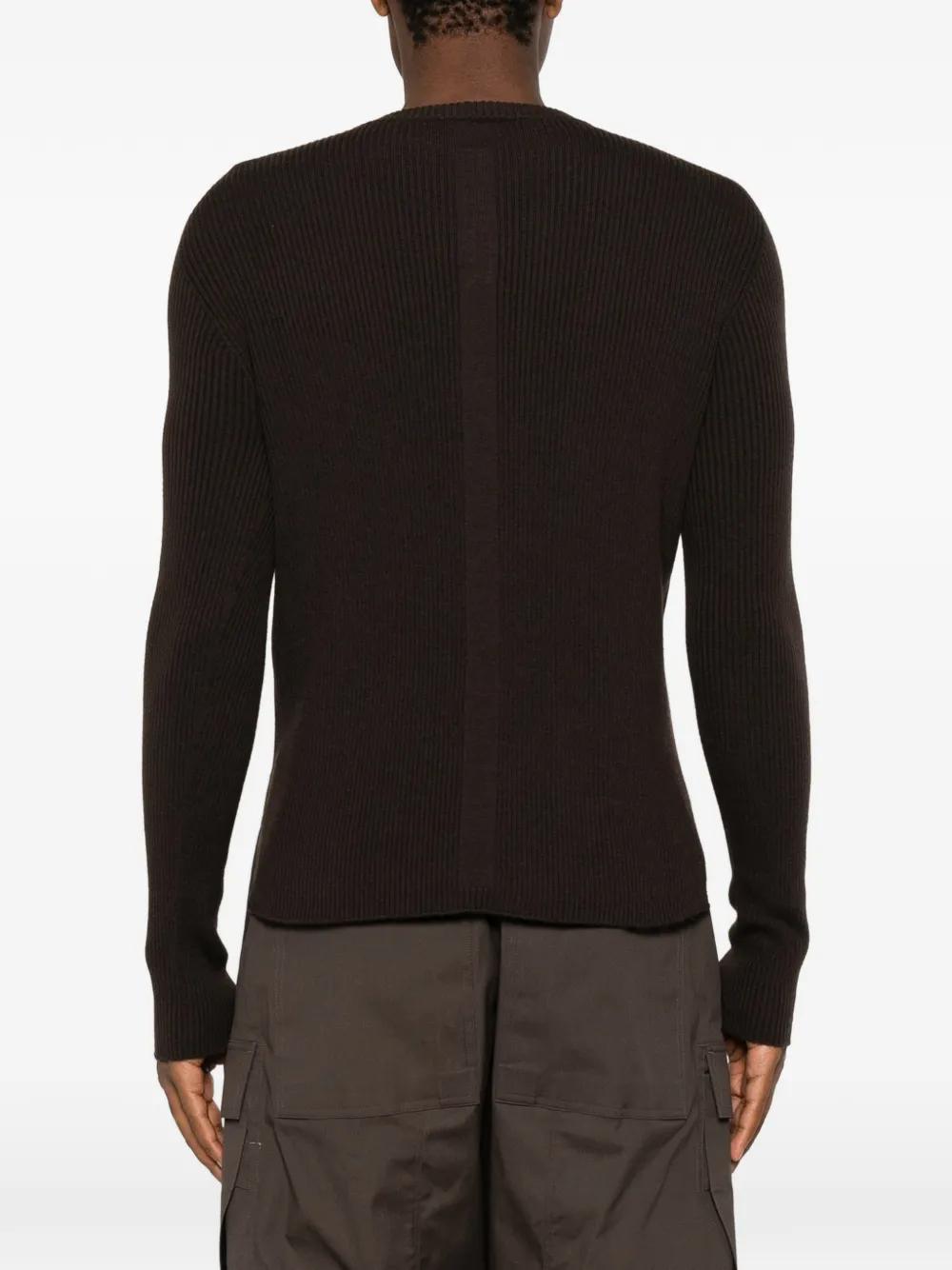 Rick Owens Ribbed Geo trui met vlakken Bruin