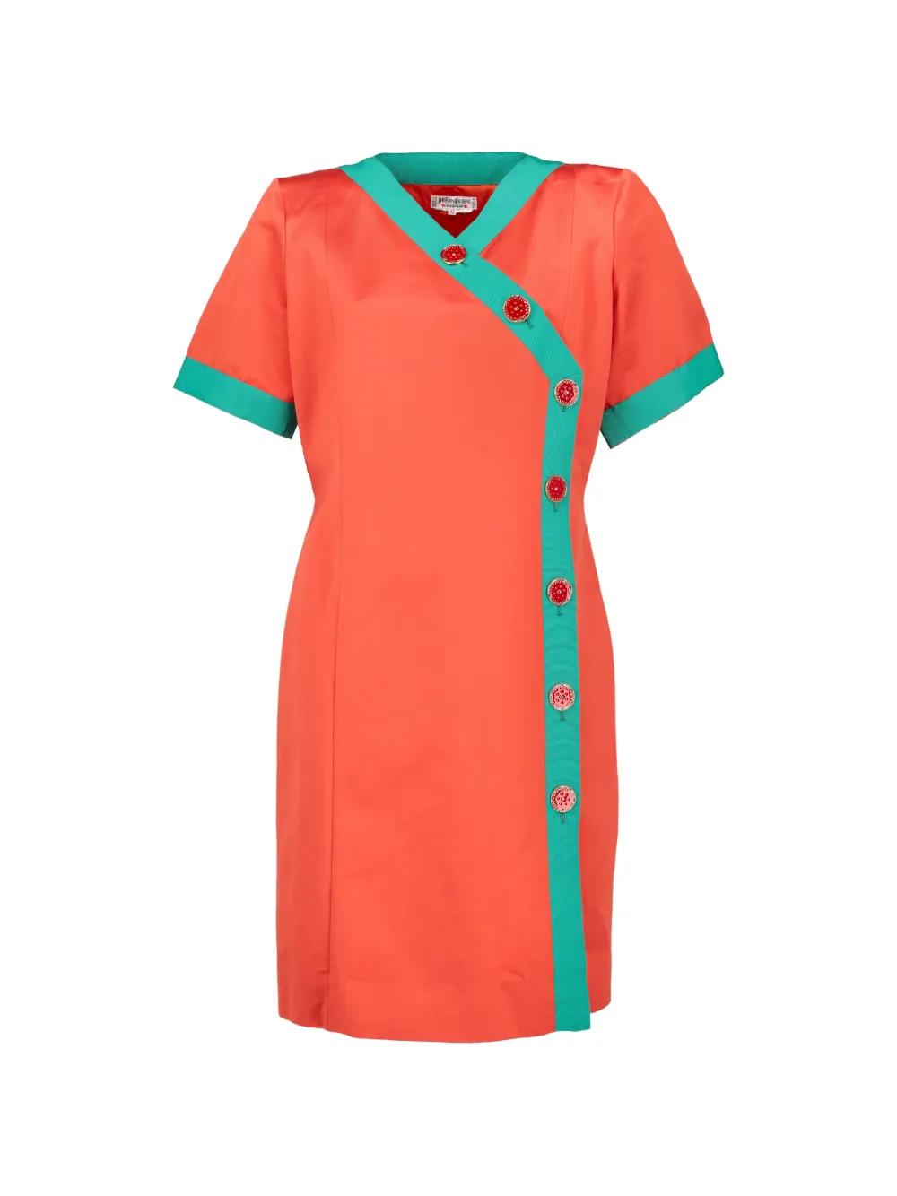 Pre-owned Saint Laurent Rive Gauche Button-up Mini Dress In Orange