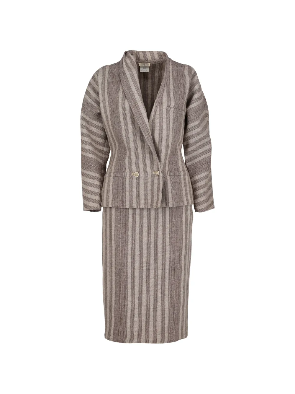 Versace Pre-Owned striped wool skirt suit - Marrone