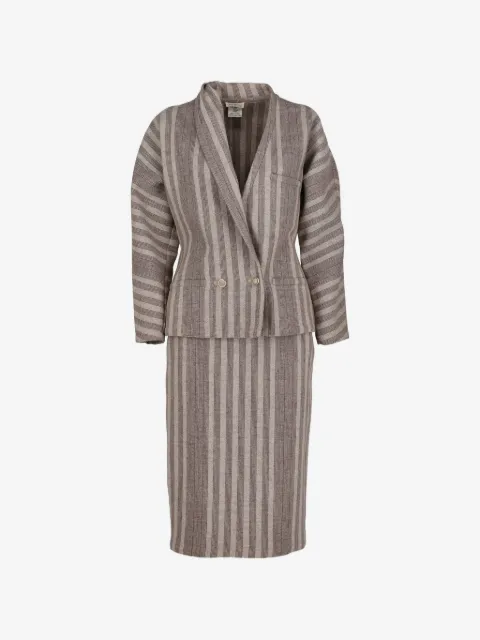 Versace Pre-Owned tailleur en laine à rayures