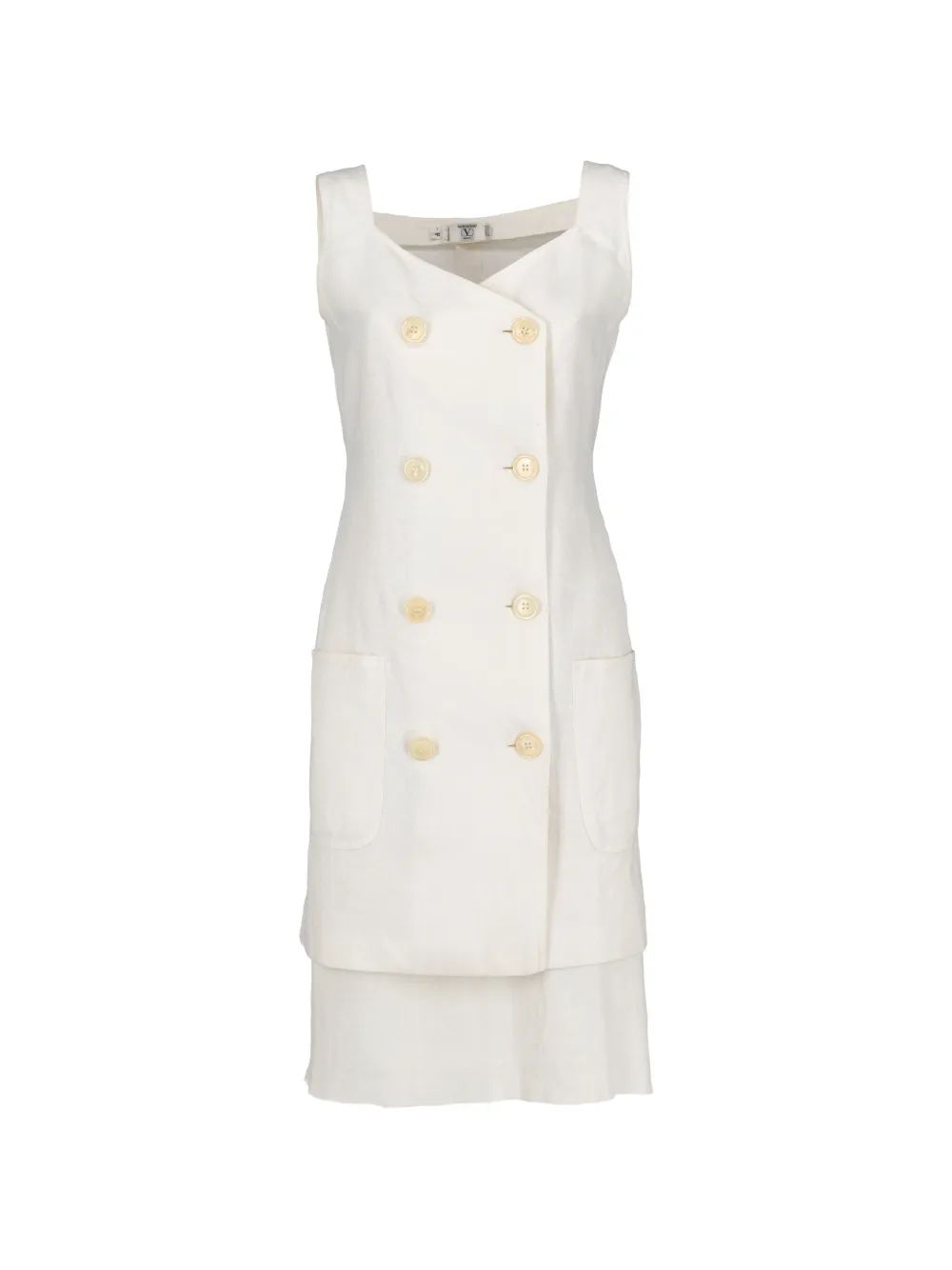 Valentino Garavani Pre-Owned Miss V double-breasted dress - Bianco