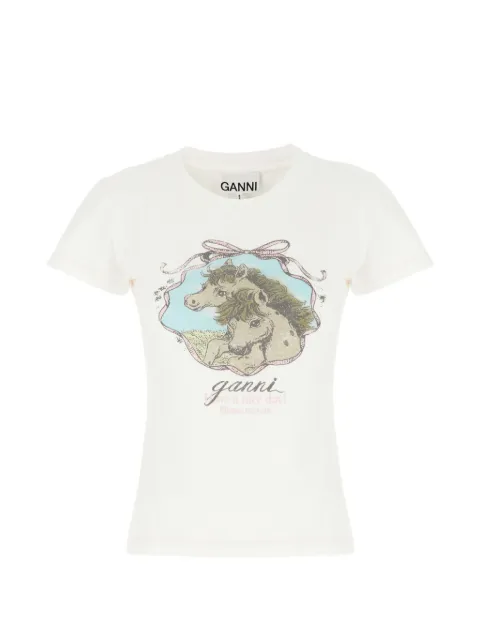 GANNI horse-print T-shirt