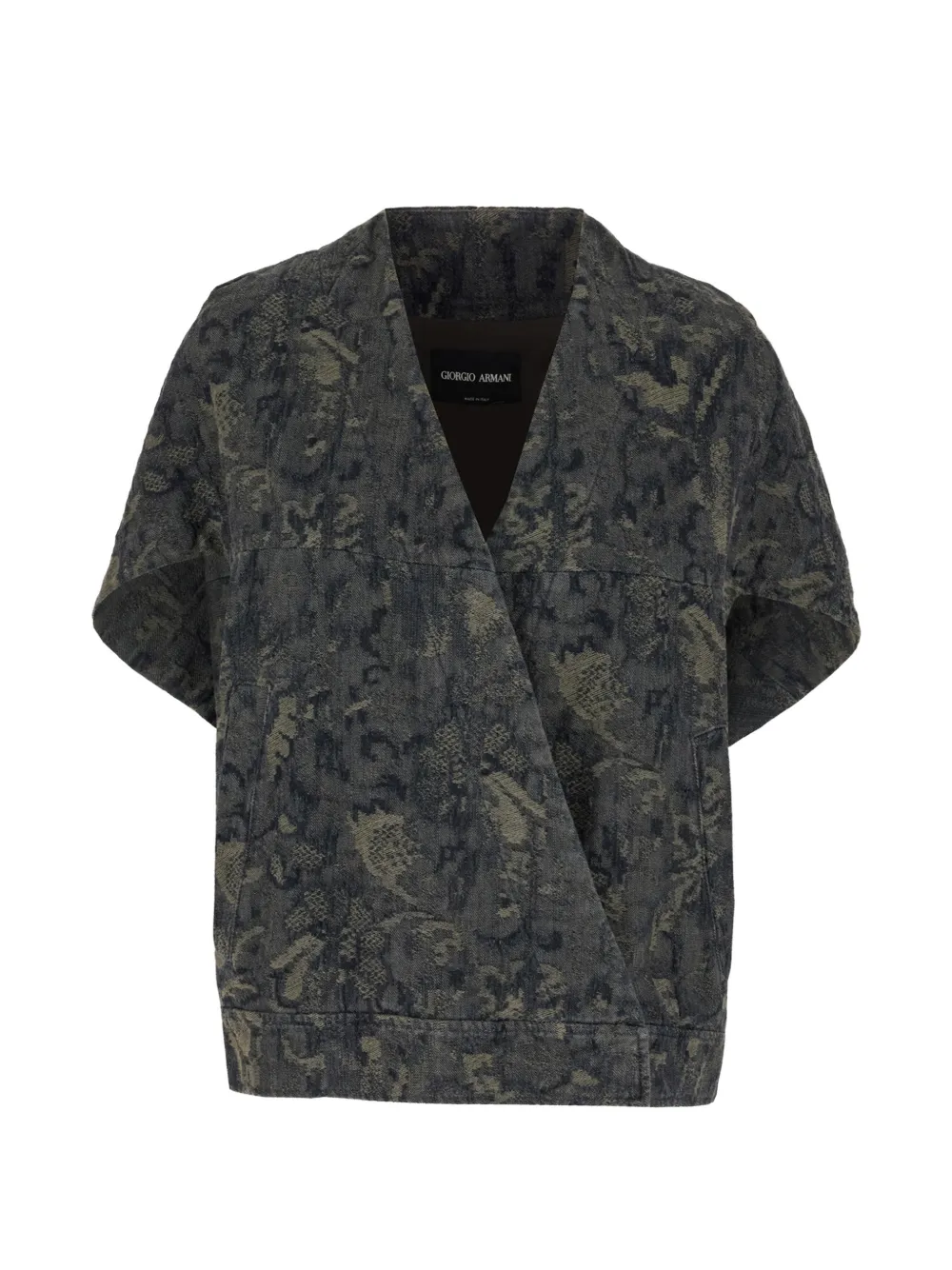 Giorgio Armani embroidered cotton jacket - Grigio