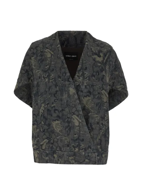 Giorgio Armani chaqueta bordada de algodón