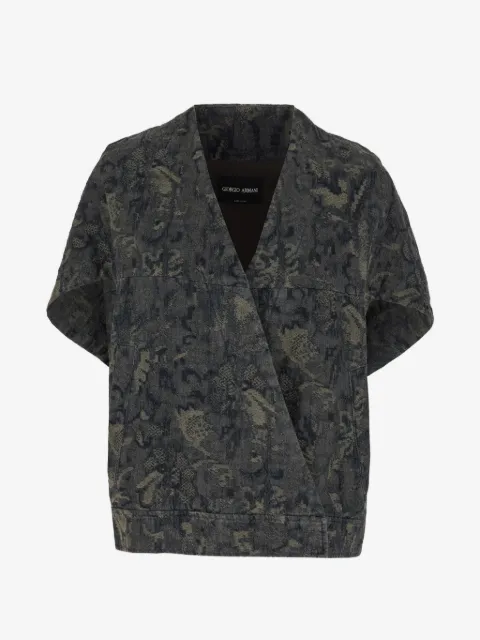 Giorgio Armani chaqueta bordada de algodón