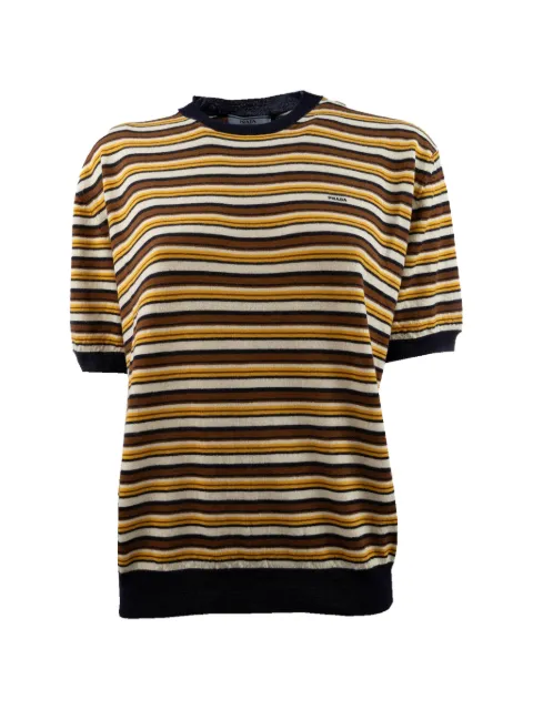 Prada striped short-sleeve sweater