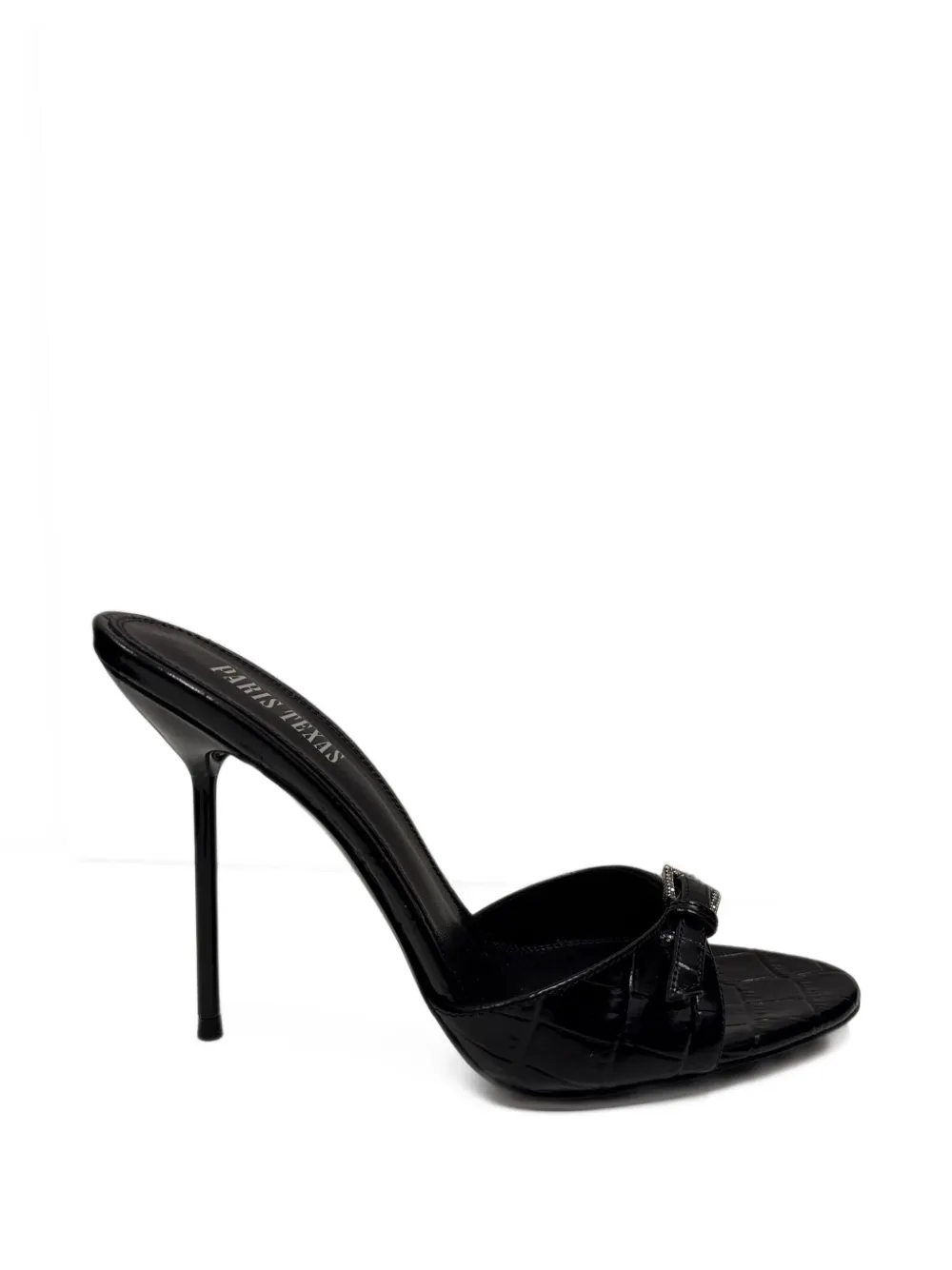 Paris Texas Lidia croc-embossed buckle sandals - Black