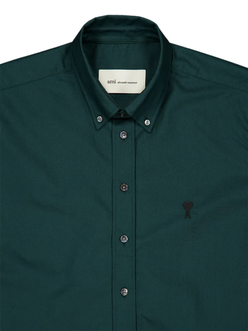 AMI Paris Cropped katoenen blouse met borduurwerk Groen