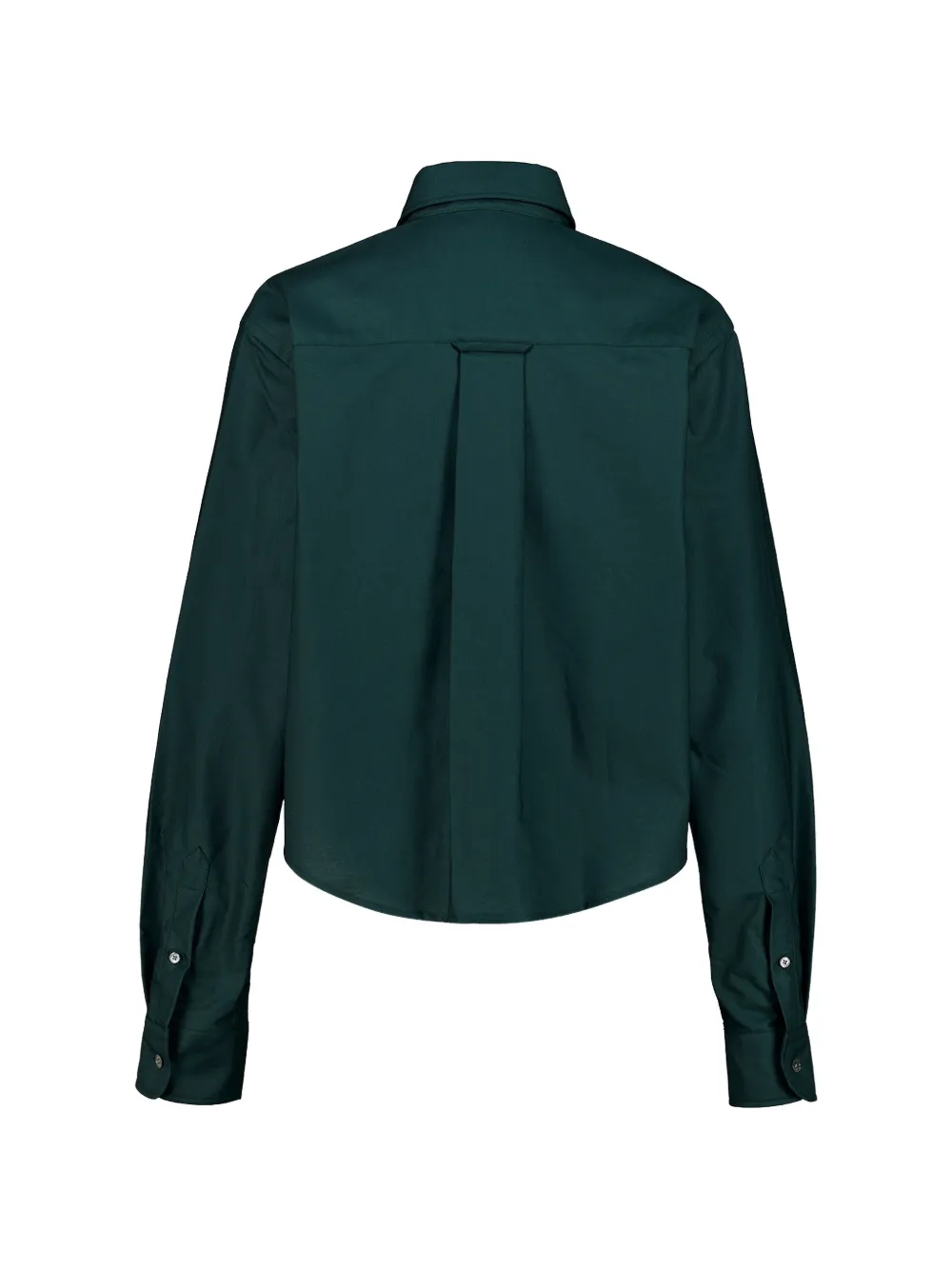 AMI Paris Cropped katoenen blouse met borduurwerk Groen