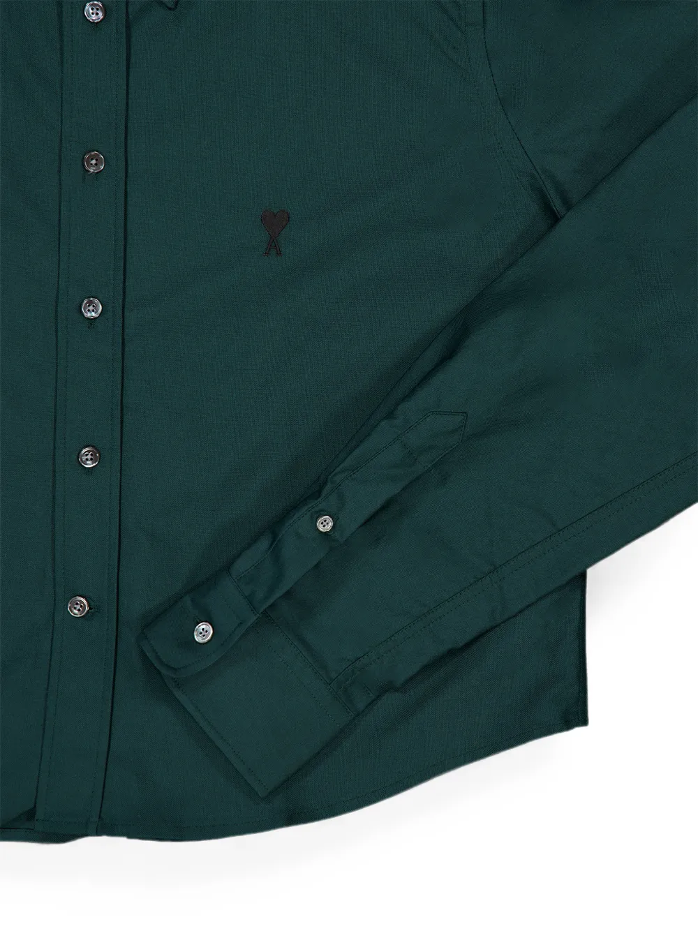 AMI Paris Cropped katoenen blouse met borduurwerk Groen