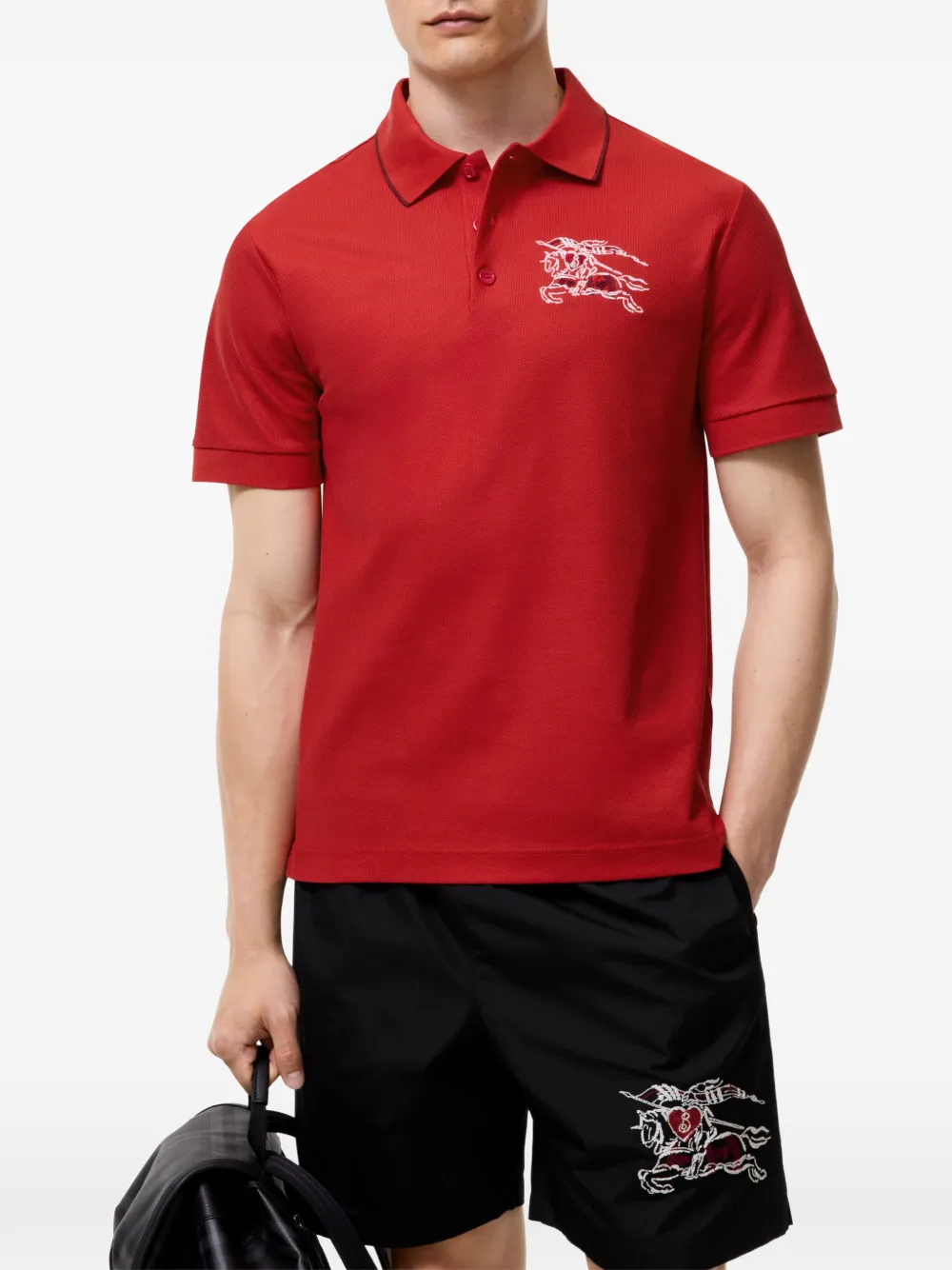 Burberry Heart Knight katoenen poloshirt Rood