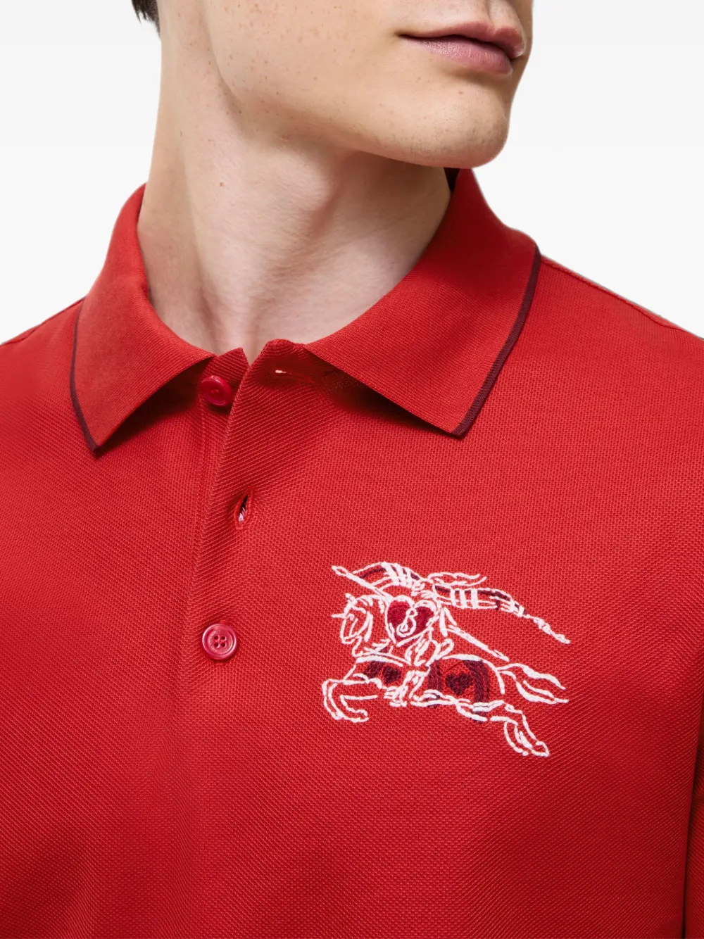 Burberry Heart Knight katoenen poloshirt Rood