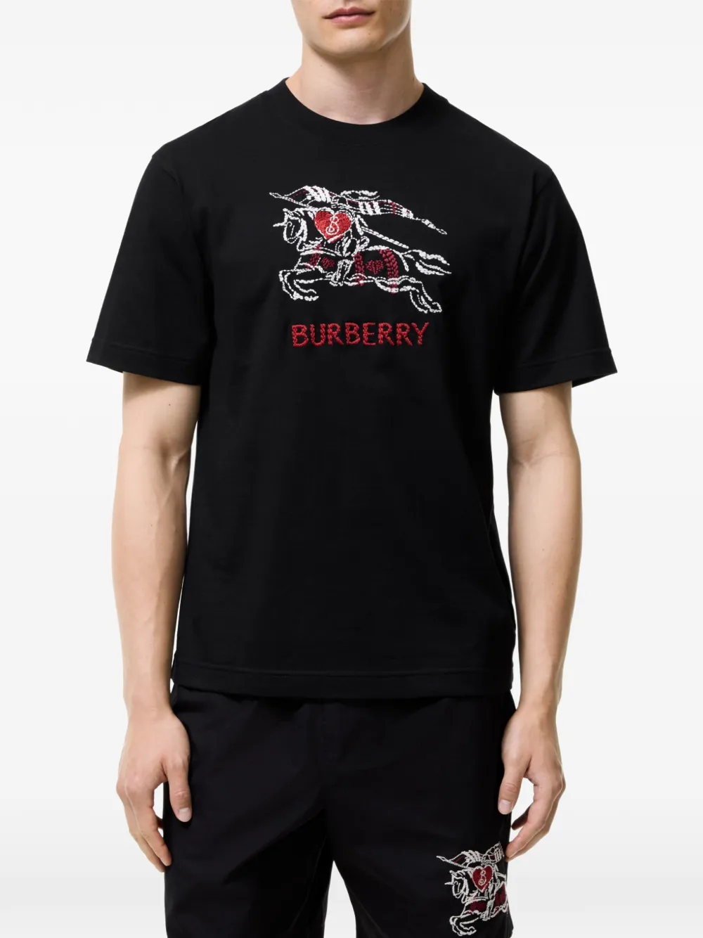 Burberry Heart Knight katoenen T-shirt Zwart