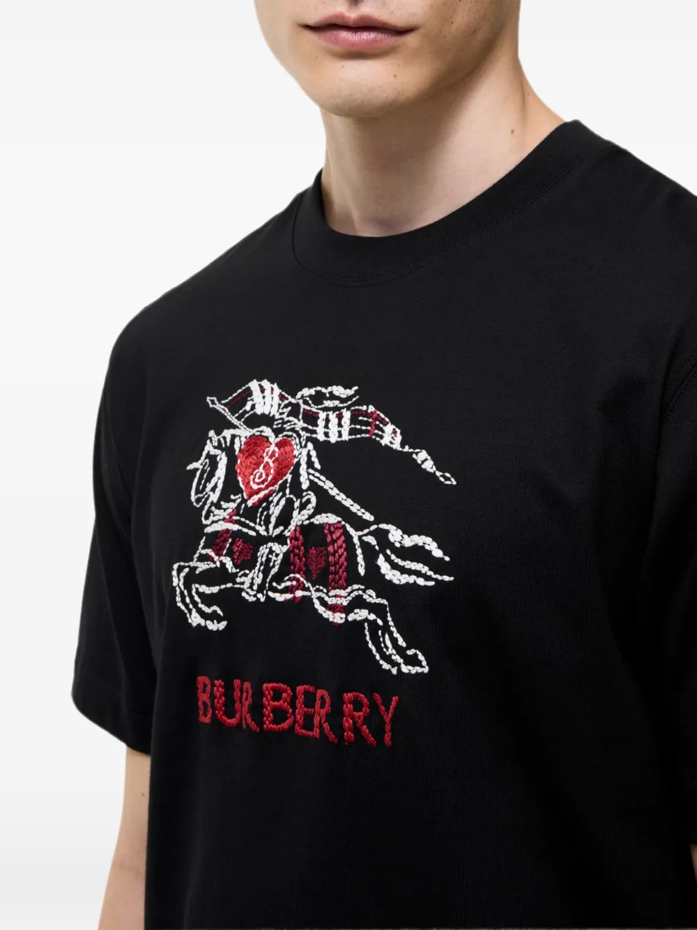Burberry Heart Knight katoenen T-shirt Zwart