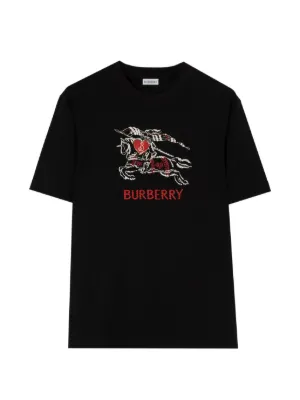 Burberry Check-flag Cotton T-shirt | Black | FARFETCH