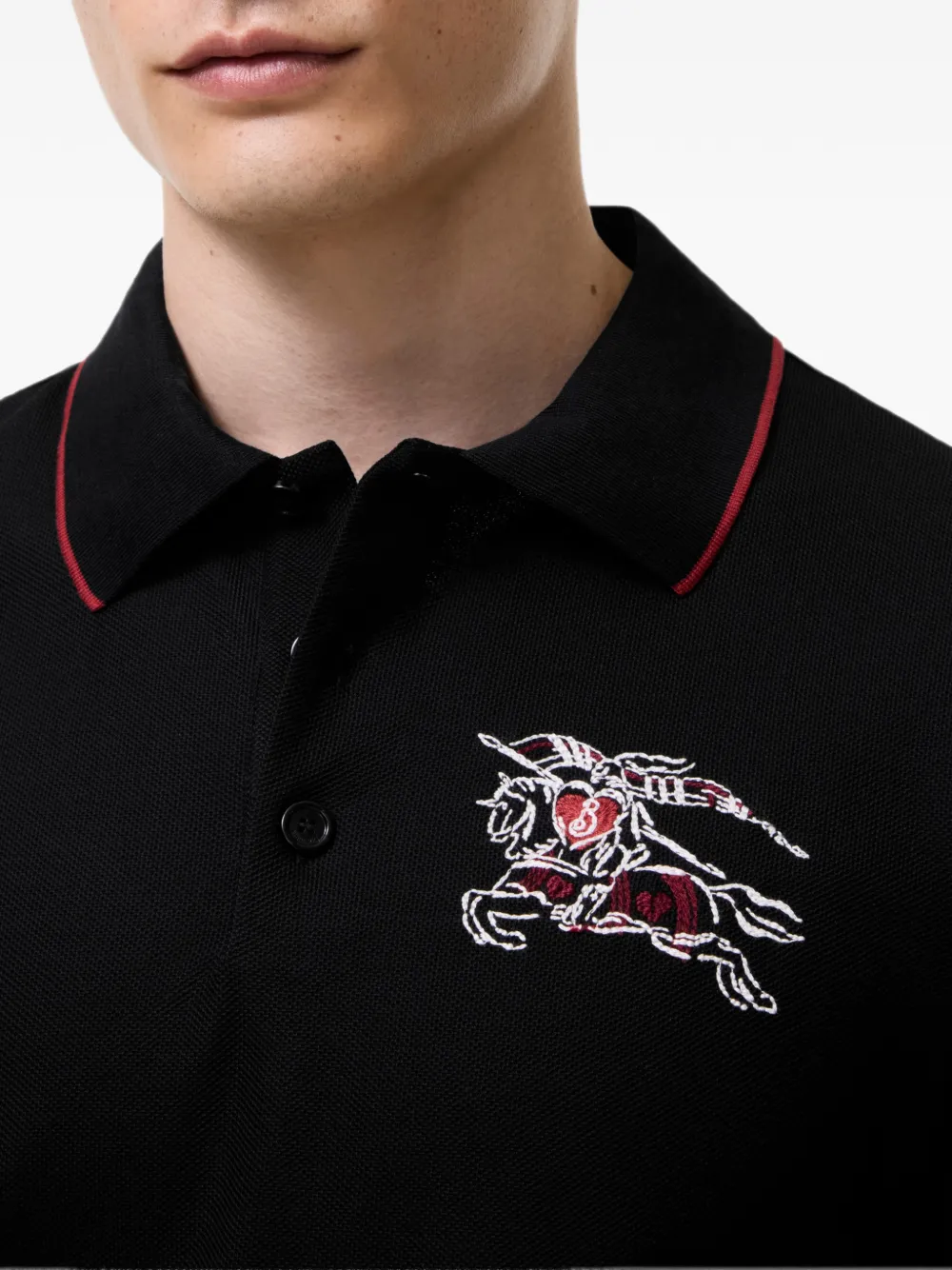 Burberry Heart Knight katoenen poloshirt Zwart