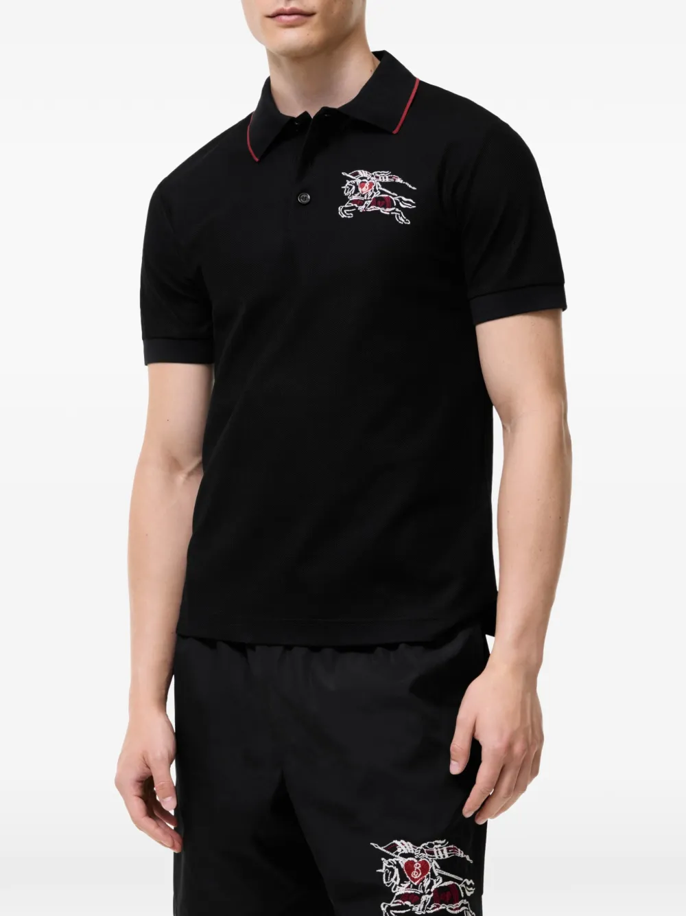 Burberry Heart Knight katoenen poloshirt Zwart