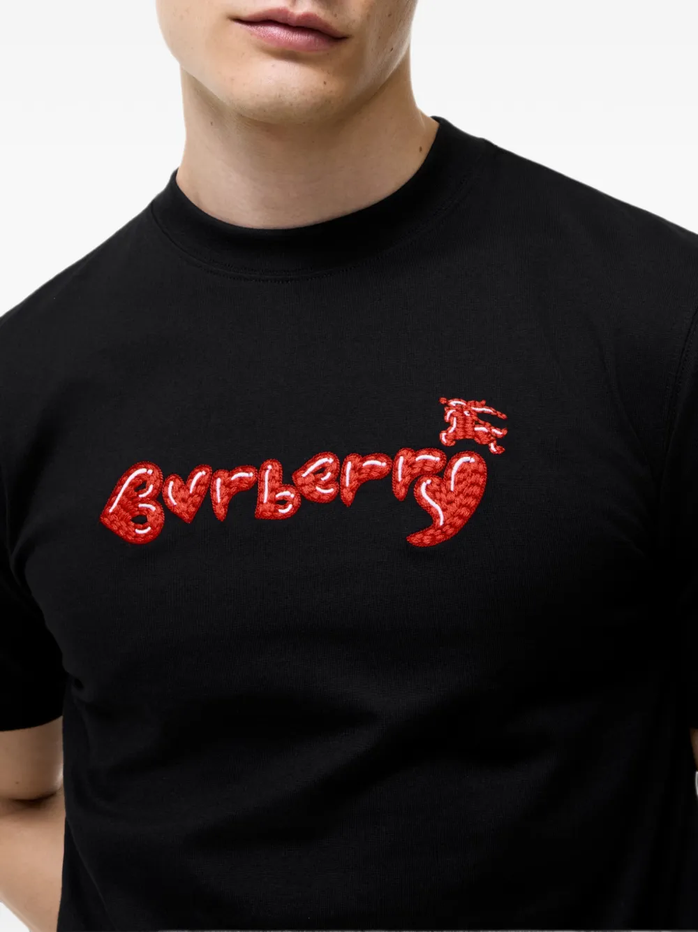 Burberry T-shirt met hart logo Zwart