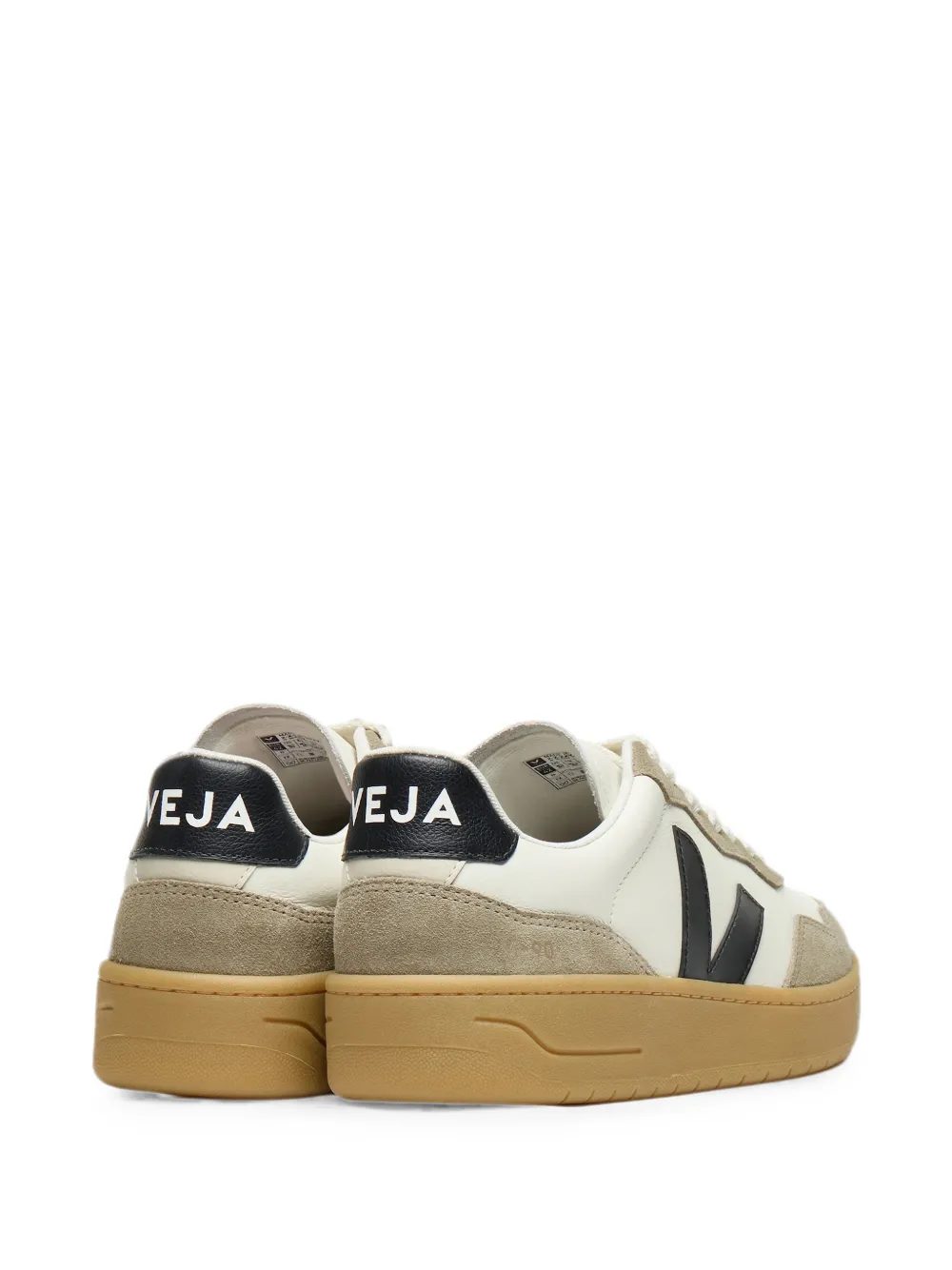 VEJA V-90 leather pure black natural sneakers Beige
