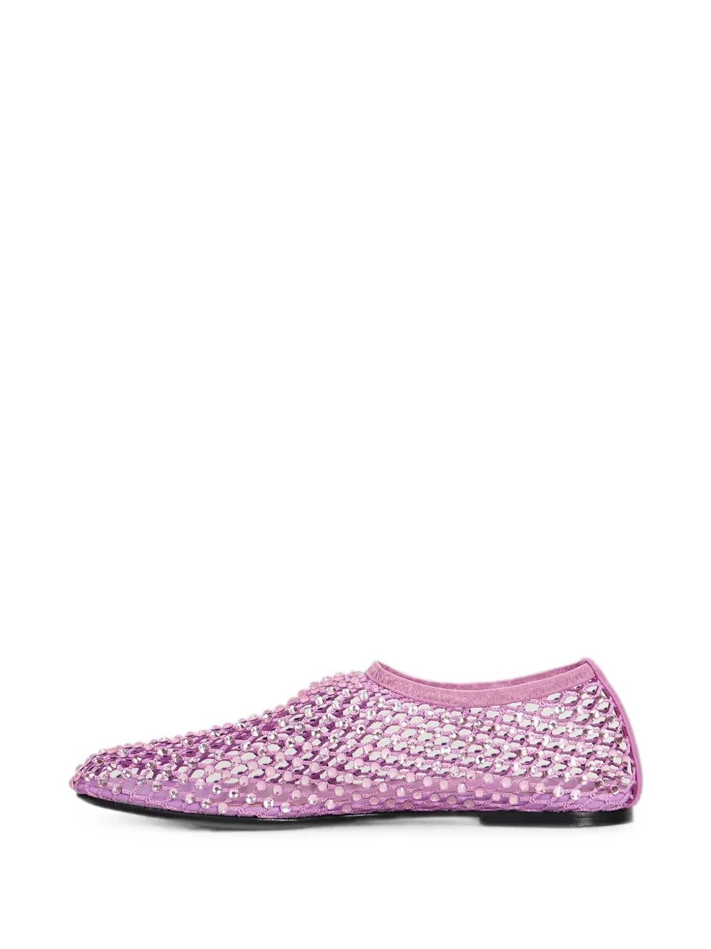 strategia shoes crystal-embellished mesh ballet flats Roze