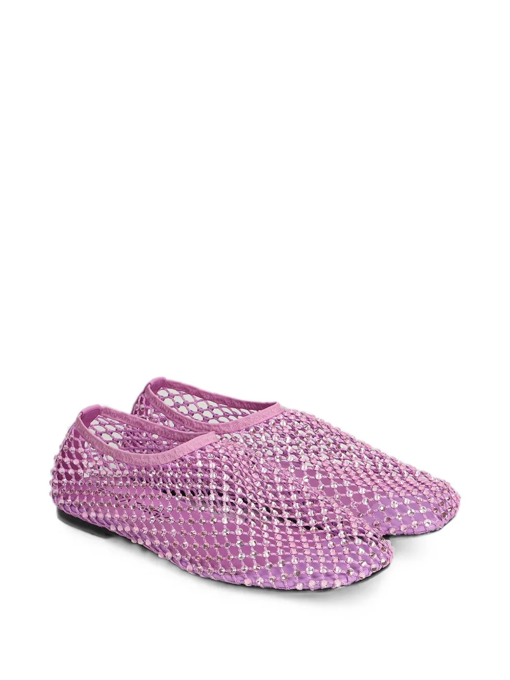 strategia shoes crystal-embellished mesh ballet flats Roze