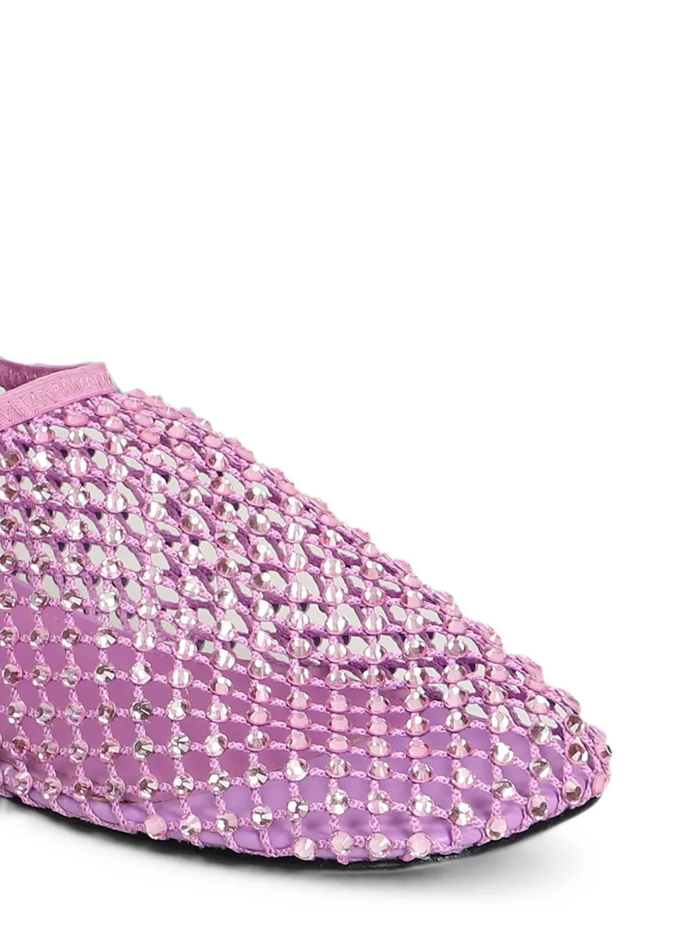 strategia shoes crystal-embellished mesh ballet flats Roze