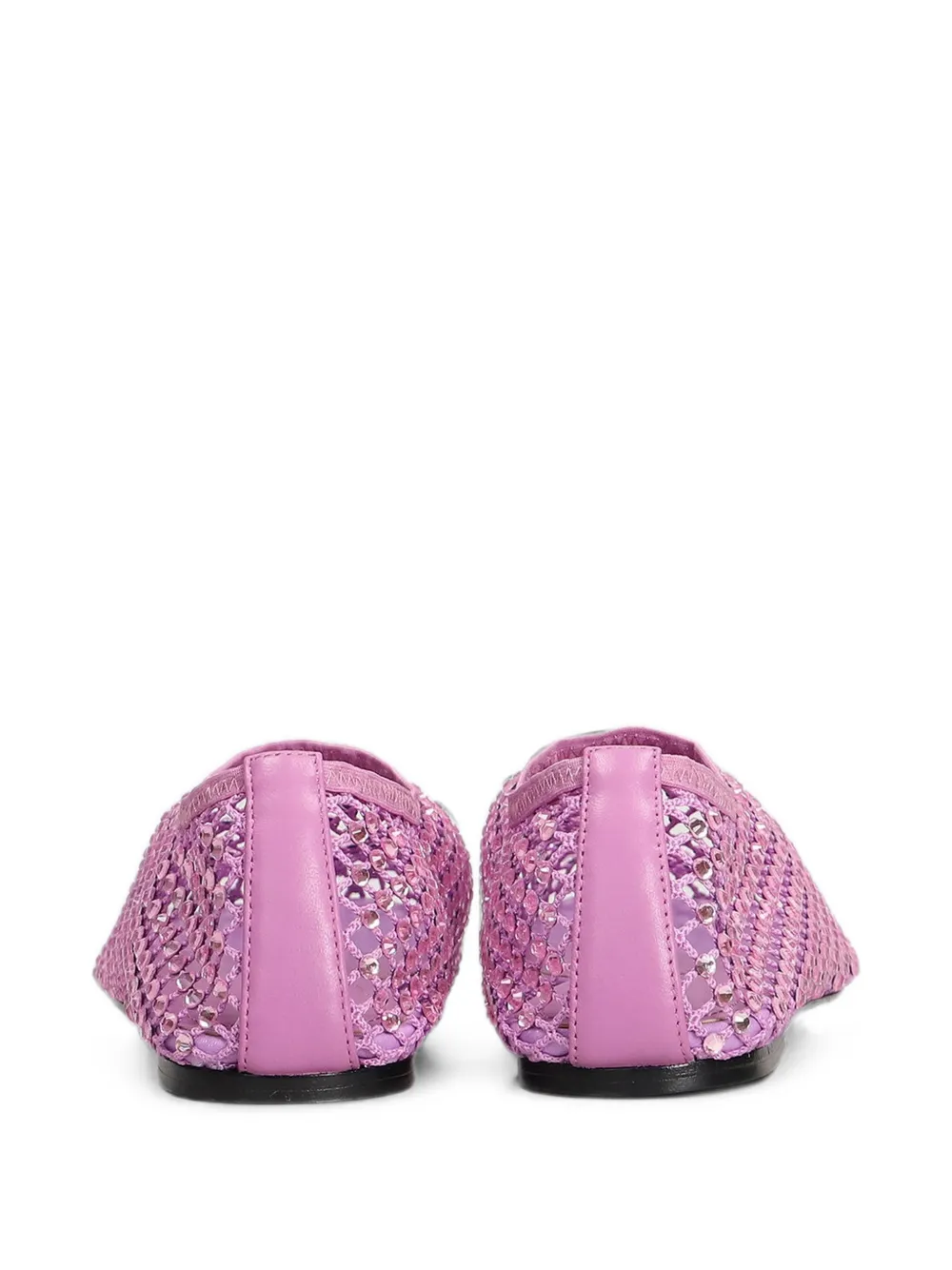 strategia shoes crystal-embellished mesh ballet flats Roze
